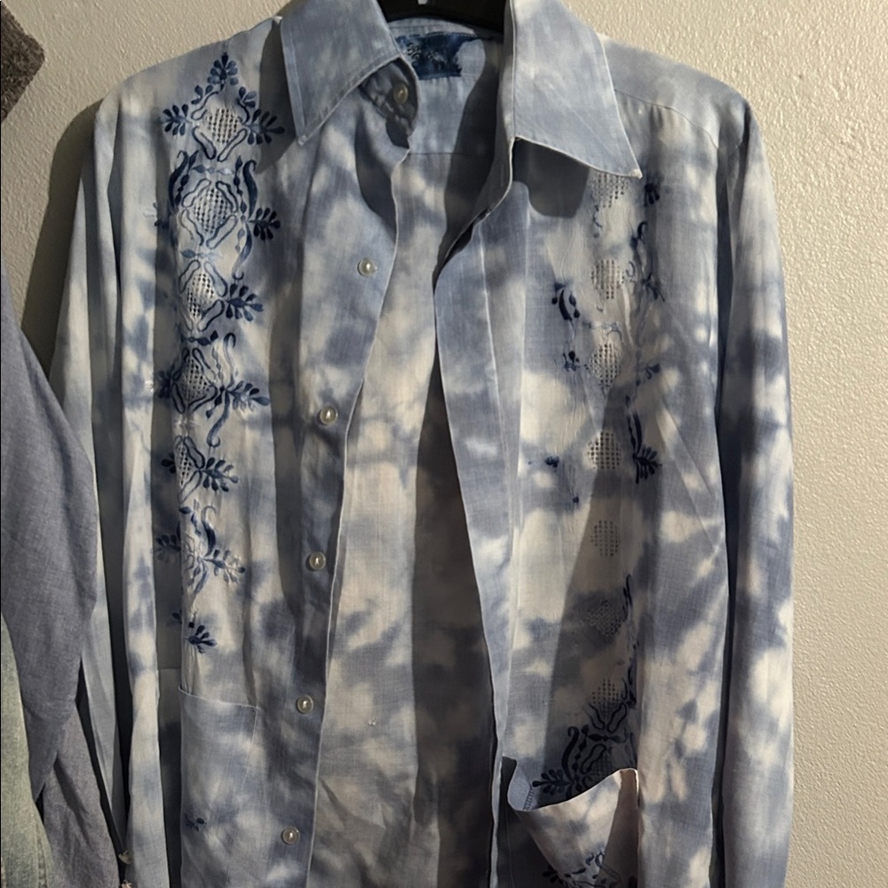 Sutton Studio Men's Blue Patterned Shirt Jacket